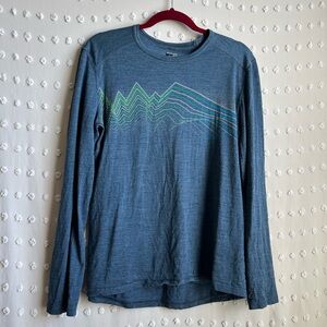 Icebreaker Men’s Merino 200 Bodyfit Long Sleeve Tee Sz M Navy Blue